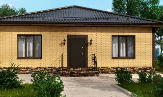 Проекты одноэтажных домов из кирпича | Строй-Кли - Клин от 3624 рублей