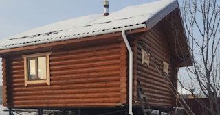 Баня из оцилиндрованного бревна под ключ в клине - от 134602 рублей
